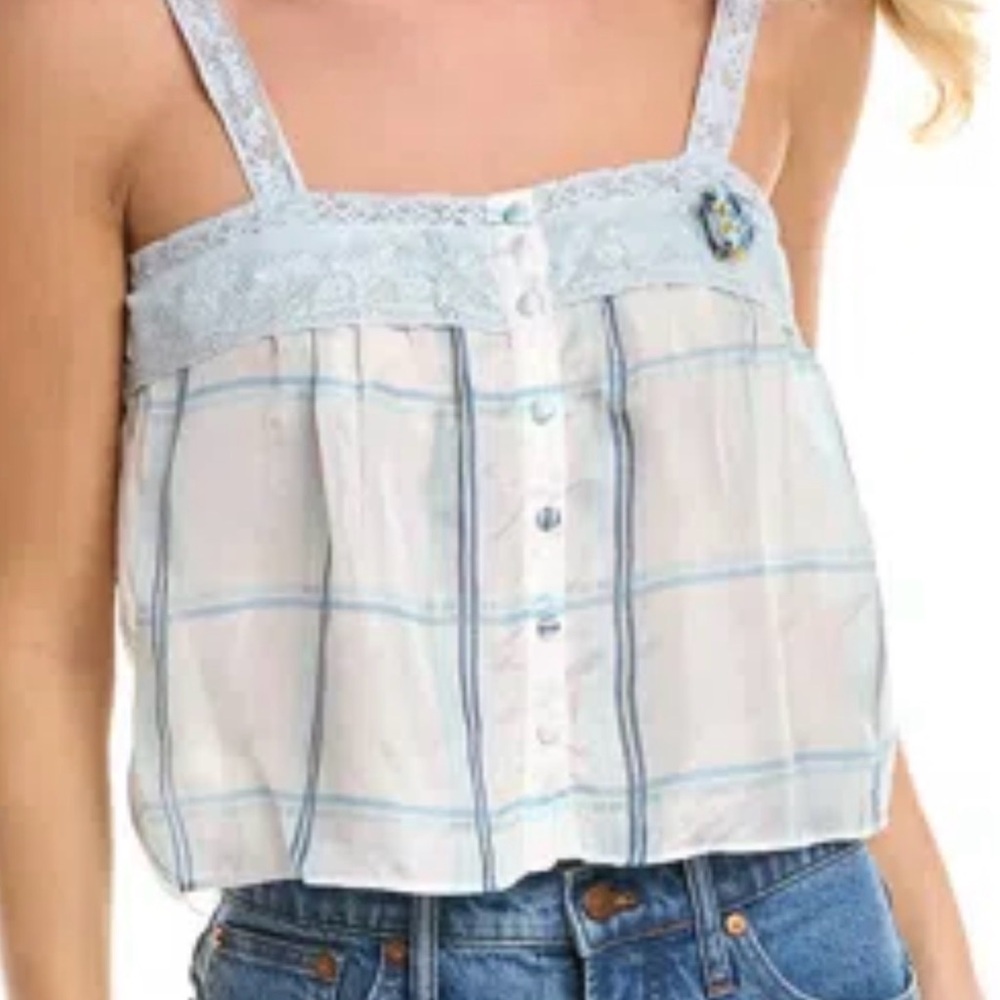 LoveShackFancy Panthea Silk Cropped Tank